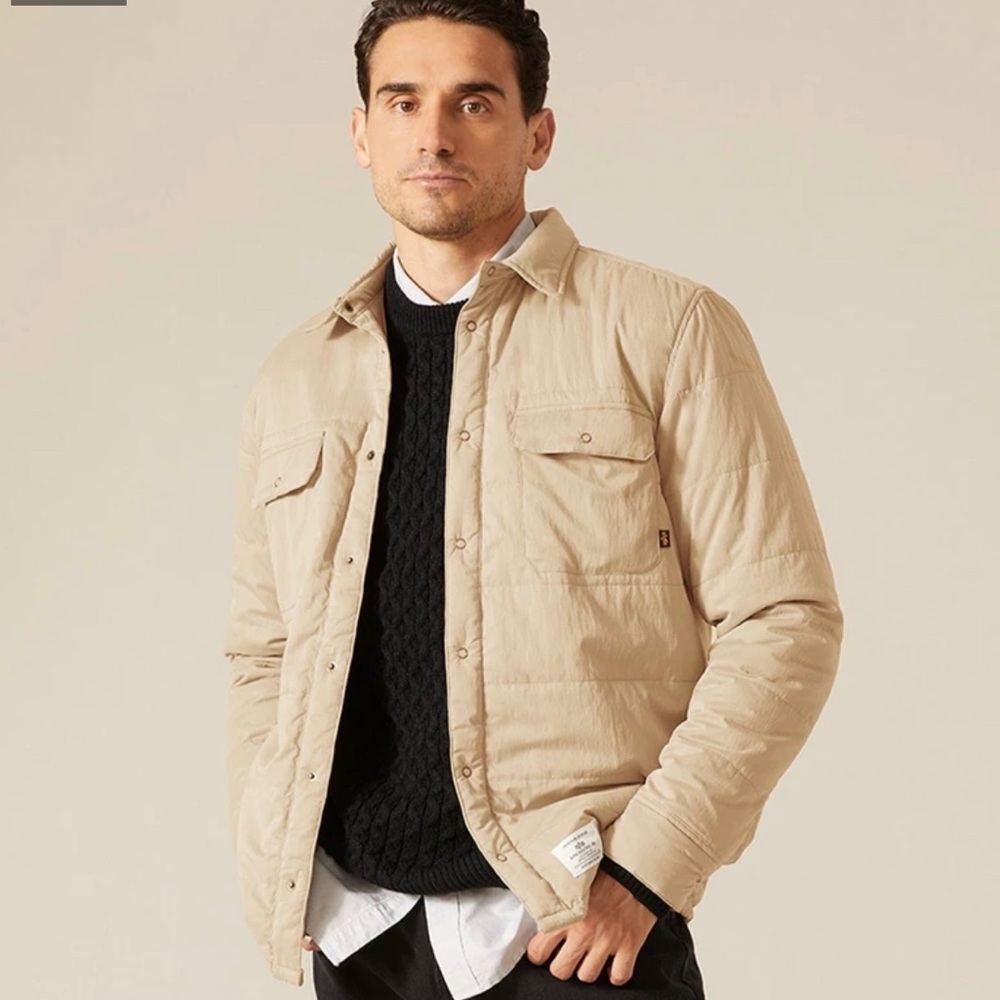 Alpha Industries Men’s Quilted Utility Jacket in Vintage Khaki